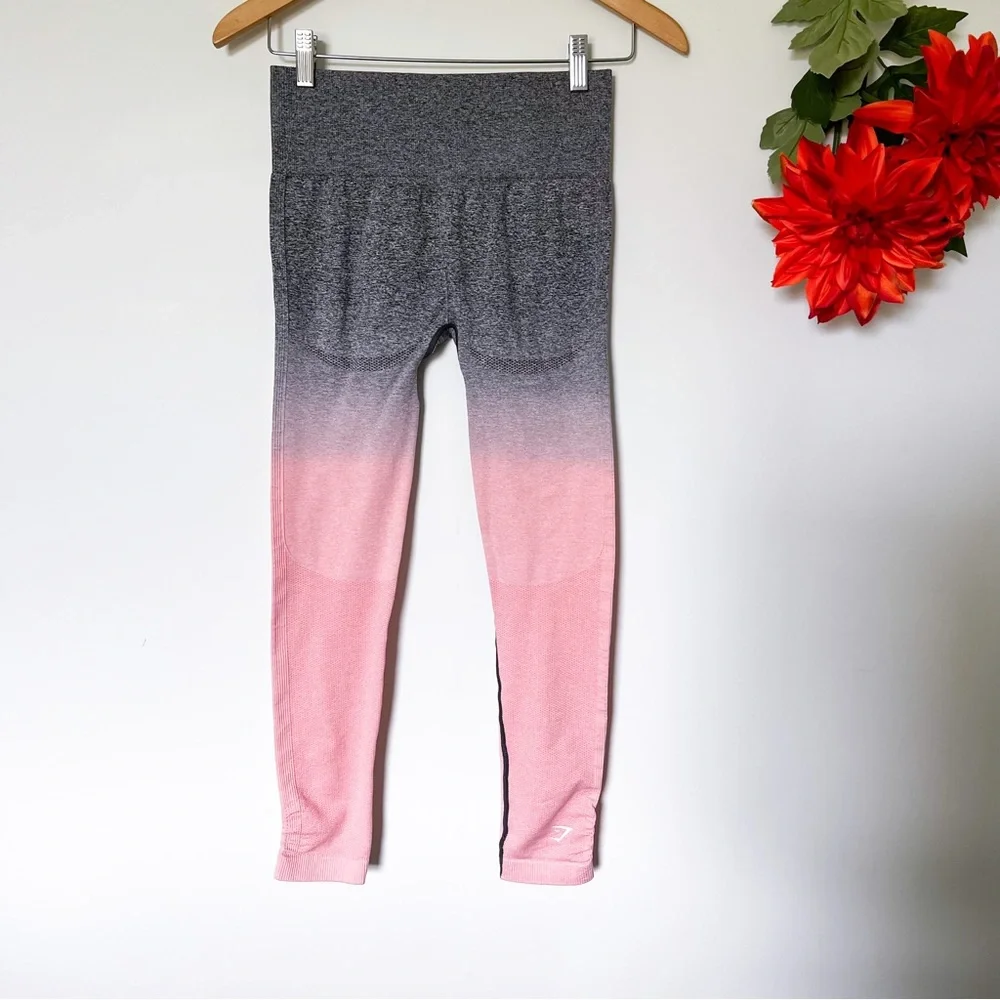gymshark | light pink and grey ombré seamless leggings medium - Picture 3 of 7